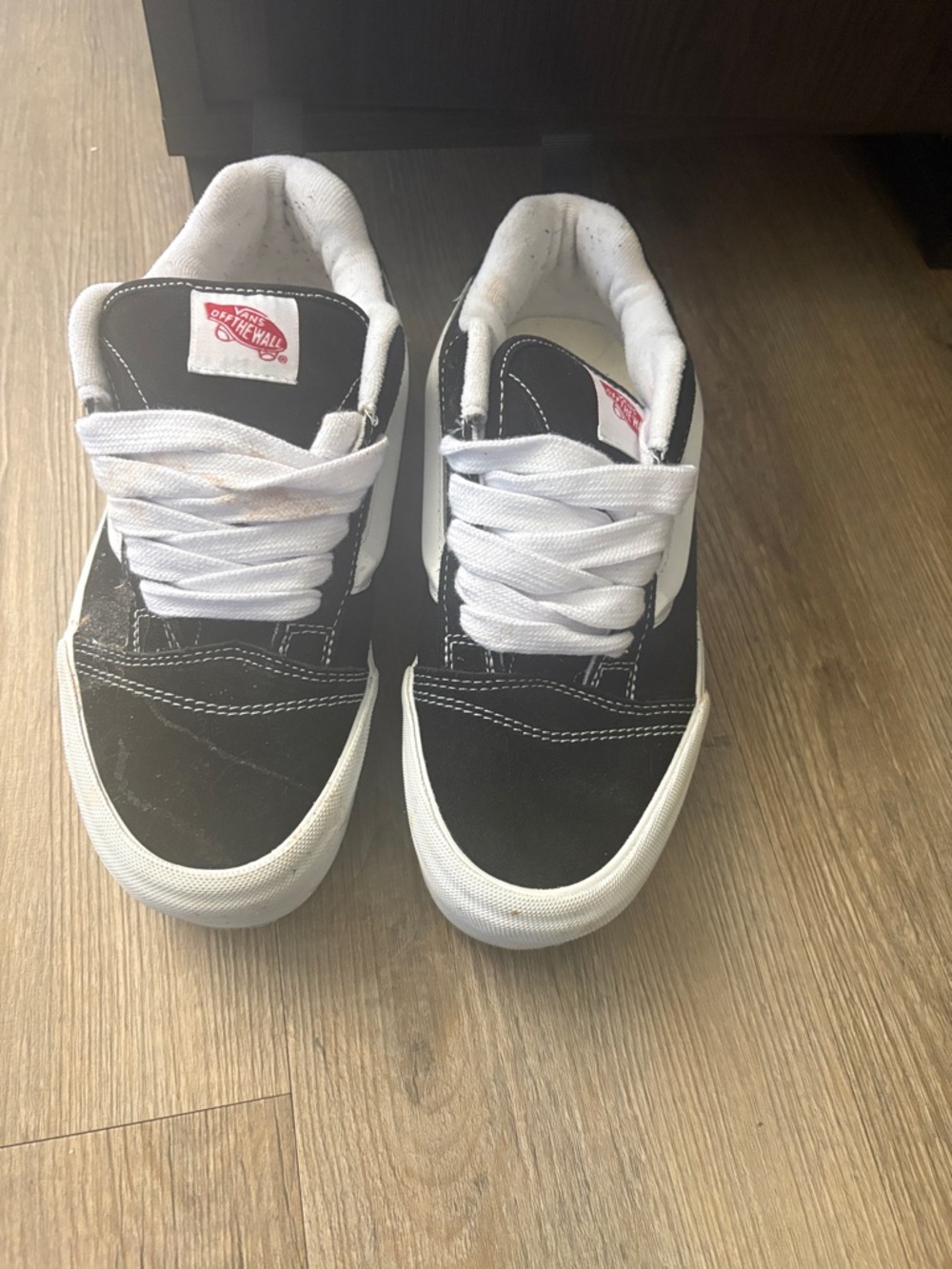 Vans Black and White Low-Top Skate Sneakers